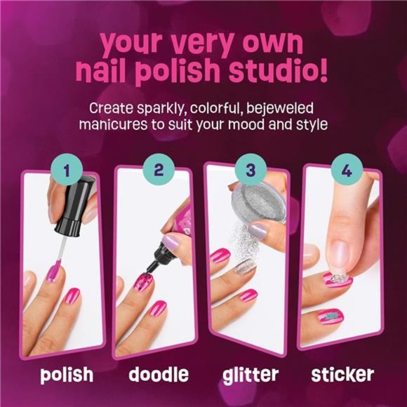 Nail Art Studio for Girls - Nail Polish Kit for Kids Ages 7-12 Years Old - Picture 5 of 7